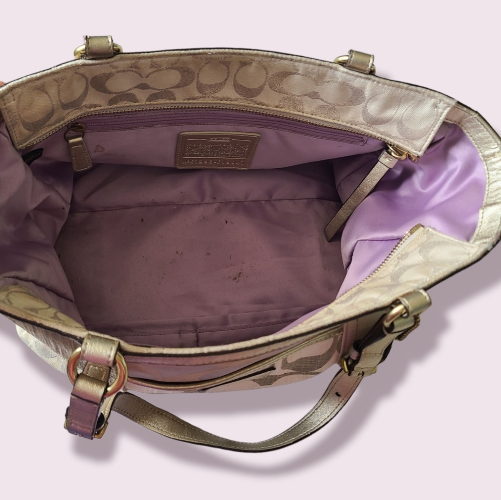 Coach Purse, Multi Metallic Gold Patchwork Galler… - image 6